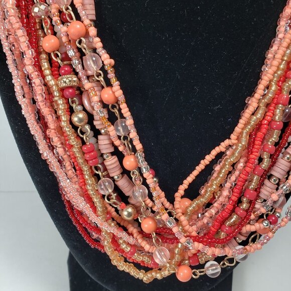 NWT Style & Co Gold tone 20" Multi Layer Colorful Multi-Bead Torsade Necklace - Picture 5 of 7